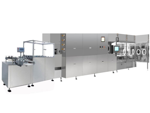 2~100ml粉針劑洗、烘、分裝、軋蓋、貼標生產線